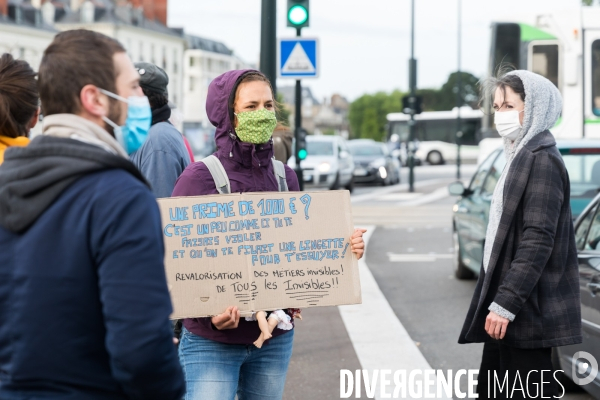 Manifestation de soutien aux soignants et contestation écologique et sociale à Nantes