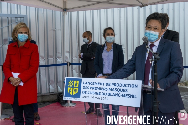 Inauguration par Valérie Pécresse de l usine de masques au Blanc-Mesnil