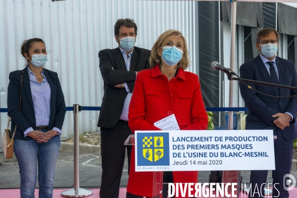 Inauguration par Valérie Pécresse de l usine de masques au Blanc-Mesnil