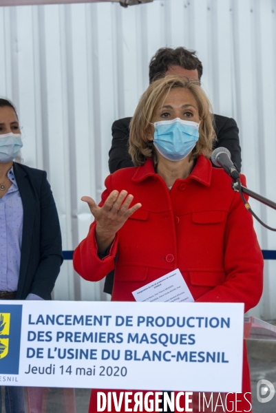 Inauguration par Valérie Pécresse de l usine de masques au Blanc-Mesnil