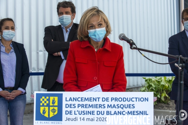 Inauguration par Valérie Pécresse de l usine de masques au Blanc-Mesnil