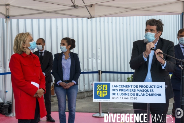 Inauguration par Valérie Pécresse de l usine de masques au Blanc-Mesnil