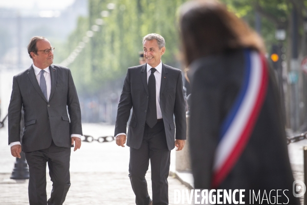 Emmanuel Macron et Edouard Philippe: commemoration du 8 mai 1945, ceremonie restreinte sous l arc de triomphe