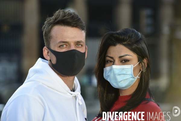 Les parisiens en sortie pendant le confinement Covid-19. The Covid-19 Coronavirus containment.