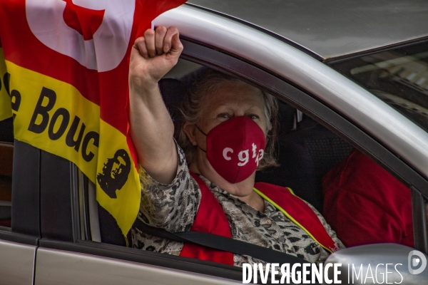 Manifestation en voiture à Marseille