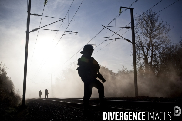 Action de blocage d un train de déchets nucléaires CASTOR