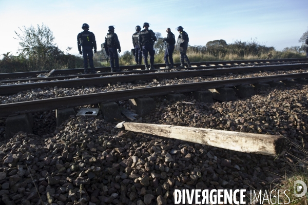Action de blocage d un train de déchets nucléaires CASTOR
