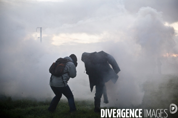 Action de blocage d un train de déchets nucléaires CASTOR