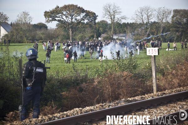 Action de blocage d un train de déchets nucléaires CASTOR