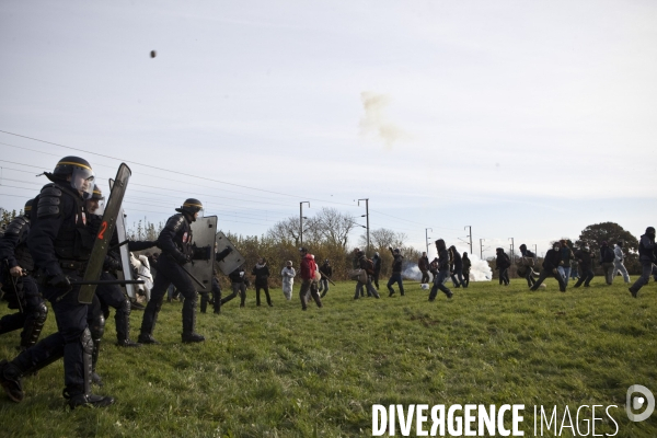 Action de blocage d un train de déchets nucléaires CASTOR