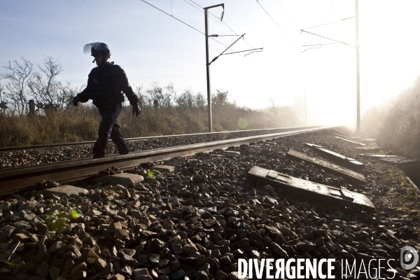 Action de blocage d un train de déchets nucléaires CASTOR