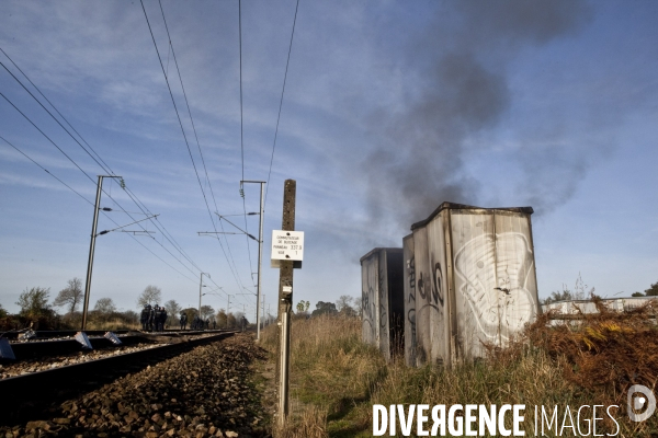 Action de blocage d un train de déchets nucléaires CASTOR