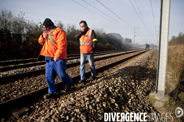 Action de blocage d un train de déchets nucléaires CASTOR