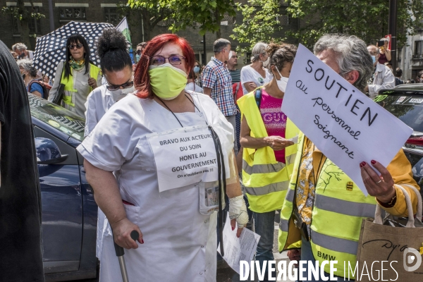 Hopital Robert Debré. Les soignants manifestent