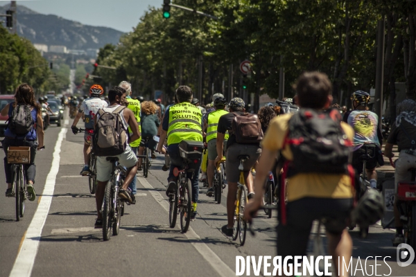 Les cyclistes contre la suppression de la piste cyclable Prado 1 à Marseille