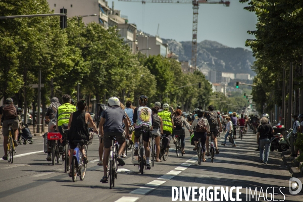 Les cyclistes contre la suppression de la piste cyclable Prado 1 à Marseille