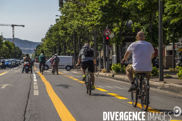 Les cyclistes contre la suppression de la piste cyclable Prado 1 à Marseille