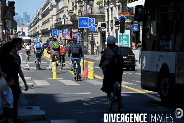 Piste cyclable rue de rivoli