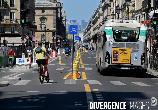 Piste cyclable rue de rivoli