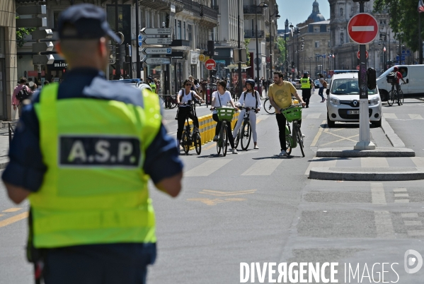 Piste cyclable rue de rivoli