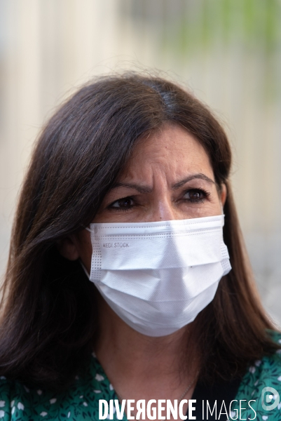 Anne Hidalgo et David Belliard en campagne pour les municipales à Paris