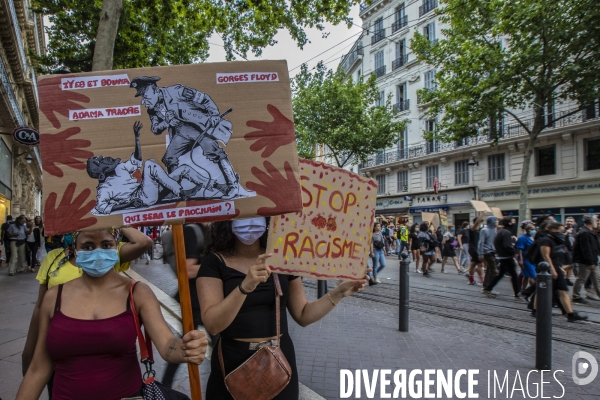 Manifestation contre la violence policière aux Etats-Unis... à Marseille