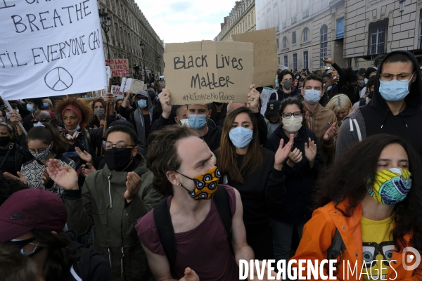 Manifestation à Paris contre la brutalité policière. Protest against police brutality in Paris.
