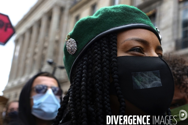 Manifestation à Paris contre la brutalité policière. Protest against police brutality in Paris.