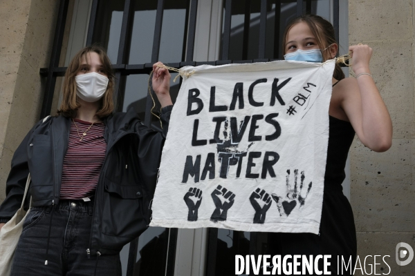 Manifestation à Paris contre la brutalité policière. Protest against police brutality in Paris.