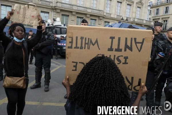 Manifestation à Paris contre la brutalité policière. Protest against police brutality in Paris.