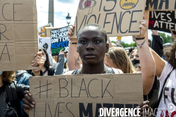 Rassemblement conte les violences policières, place de la Concorde.