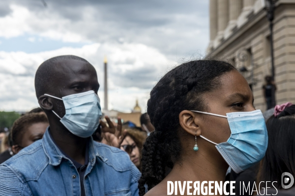 Rassemblement conte les violences policières, place de la Concorde.