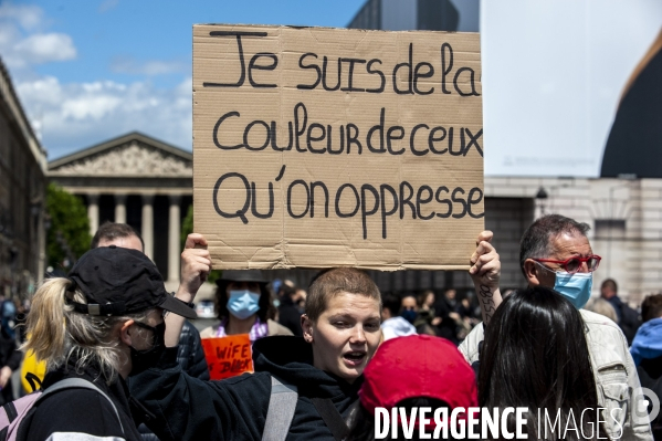 Rassemblement conte les violences policières, place de la Concorde.