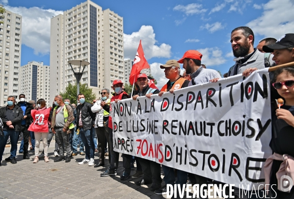 Manifestation contre la fermeture de l usine renault de Choisy le roi