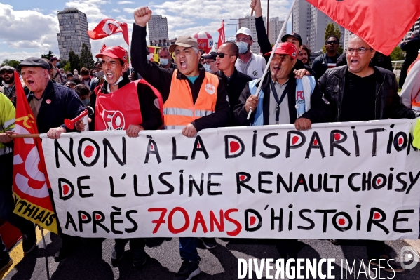 Manifestation contre la fermeture de l usine renault de Choisy le roi