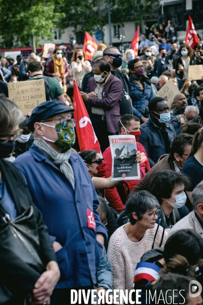 Hommage à George Floyd place de la République.