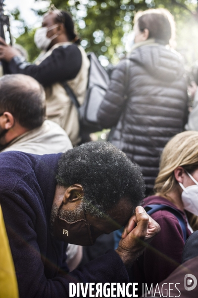 Rassemblement a l appel de sos racisme en hommage a george floyd.