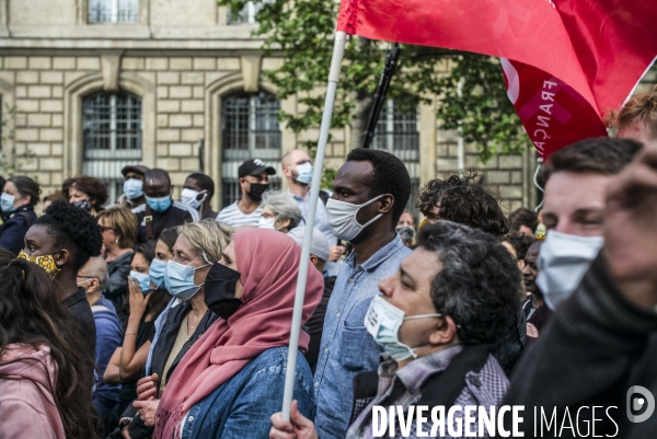 Rassemblement a l appel de sos racisme en hommage a george floyd.