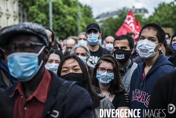 Rassemblement a l appel de sos racisme en hommage a george floyd.