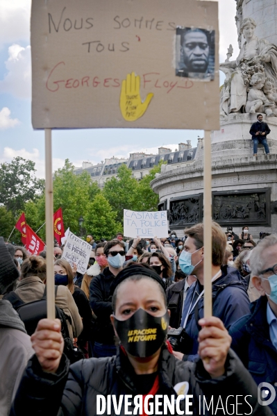 Rassemblement en hommage à George Floyd place de la République