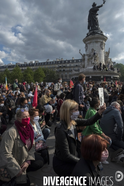 Manifestation contre le racisme et la brutalité policière à Paris. Protest against racism and police brutality in Paris.