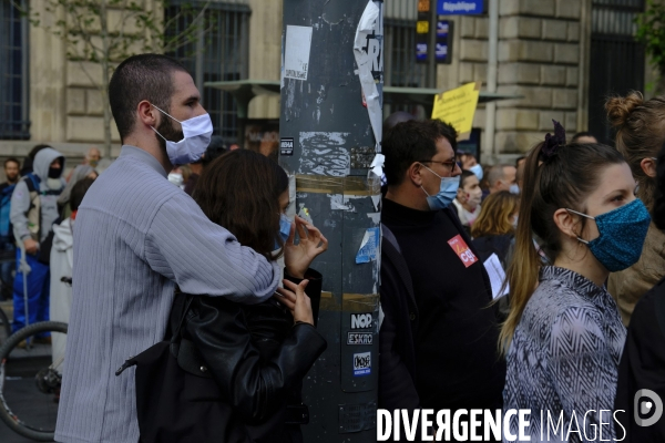 Manifestation contre le racisme et la brutalité policière à Paris. Protest against racism and police brutality in Paris.