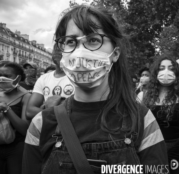 Manifestation pour Adama Traoré, organisé par le comité  Vérité et justice  et Assa Traoré : manifestation contre le racisme et les violences policières. Demonstration for Adama TRAORE, against racism and police violence.