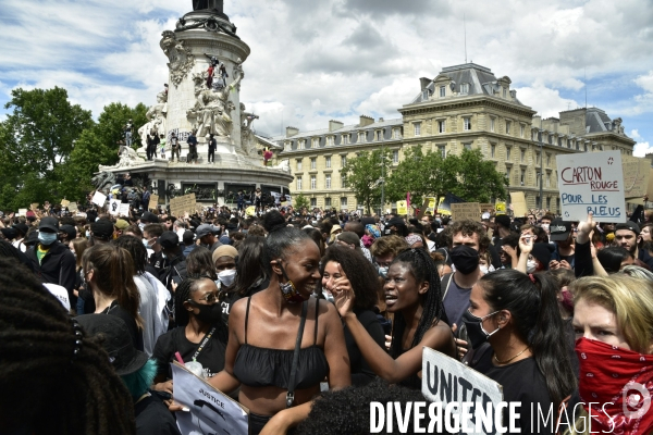 Manifestation pour Adama Traoré, organisé par le comité  Vérité et justice  et Assa Traoré : manifestation contre le racisme et les violences policières. Demonstration for Adama TRAORE, against racism and police violence.