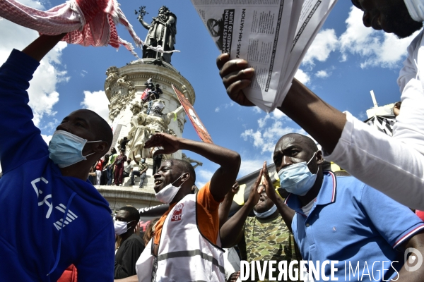 Manifestation pour Adama Traoré, organisé par le comité  Vérité et justice  et Assa Traoré : manifestation contre le racisme et les violences policières. Demonstration for Adama TRAORE, against racism and police violence.