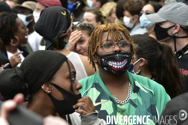 Manifestation pour Adama Traoré, organisé par le comité  Vérité et justice  et Assa Traoré : manifestation contre le racisme et les violences policières. Demonstration for Adama TRAORE, against racism and police violence.