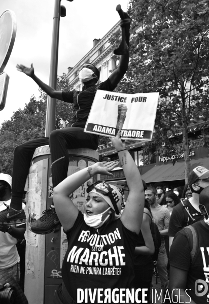 Manifestation pour Adama Traoré, organisé par le comité  Vérité et justice  et Assa Traoré : manifestation contre le racisme et les violences policières. Demonstration for Adama TRAORE, against racism and police violence.