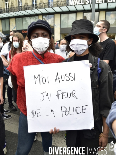 Manifestation pour Adama Traoré, organisé par le comité  Vérité et justice  et Assa Traoré : manifestation contre le racisme et les violences policières. Demonstration for Adama TRAORE, against racism and police violence.