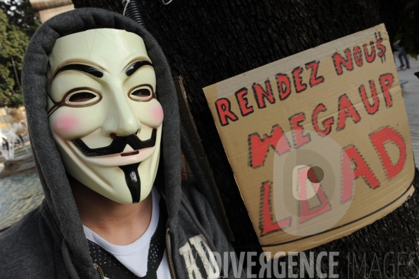 Manifestation des Anonymous contre le futur Accord commercial anti-contrefaçon ( ACTA )