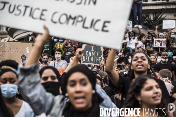 Rassemblement contre les violences policieres en hommage a adama traore.